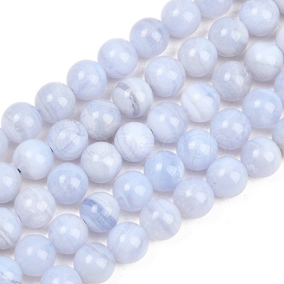 Natural Blue Lace Agate Beads Strands G-D106-A01-6mm-1