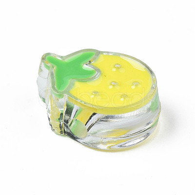 Transparent Acrylic Enamel Beads OACR-N130-024-02-1