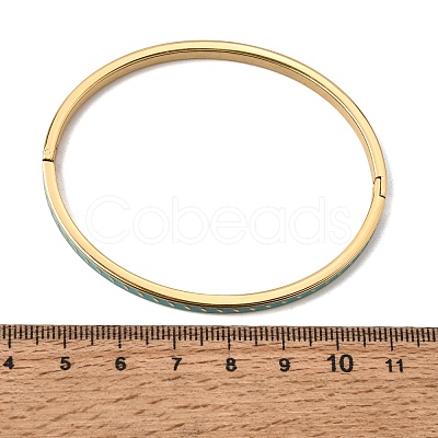 304 Stainless Steel Enamel Hinged Cuff Bangles for Women SA-CBAC920-15G-01H-1