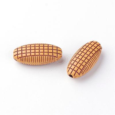 Imitation Wood Acrylic Beads SACR-Q186-23-1