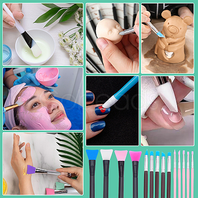 22Pcs Silicone Face Mask Brush Applicator AJEW-PH0006-070-1