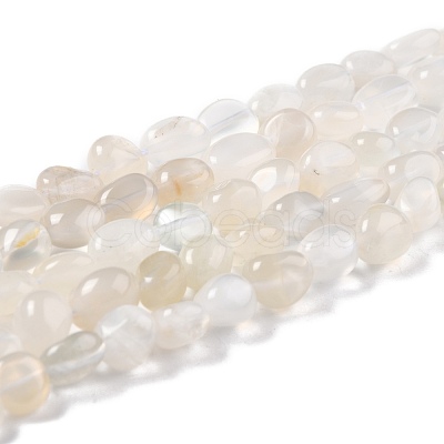 Natural White Moonstone Beads Strands G-G018-05-1