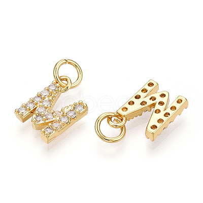 Brass Micro Pave Clear Cubic Zirconia Charms KK-ZX025-07M-1