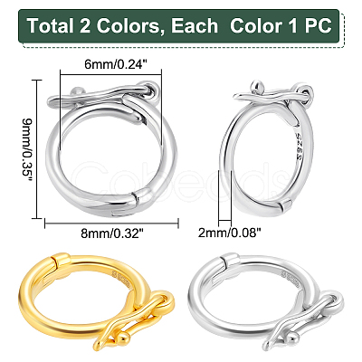 2Pcs 2 Colors 925 Sterling Silver Twister Clasp FIND-PH0009-53-1
