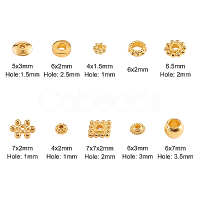 300Pcs 10 Styles Alloy Spacer Beads PALLOY-CJ0001-153-1