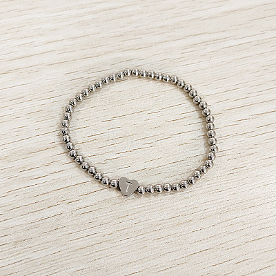 304 Stainless Steel Beads Stretch Bracelets for Women FS-WGC4F34-20-1