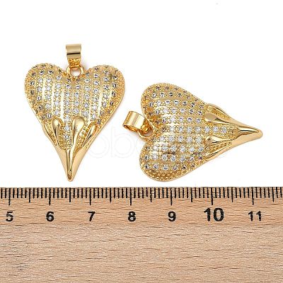 Brass Micro Pave Cubic Zirconia Pendants KK-I358-068G-06-1