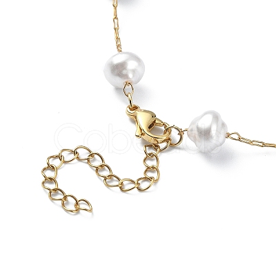 ABS Plastic Imitation Pearl Beaded Chain Necklaces NJEW-JN04329-1