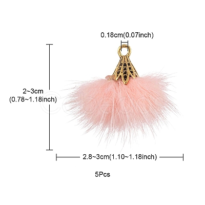 Faux Mink Fur Tassel Pendant Decorations FIND-YW0002-24E-1