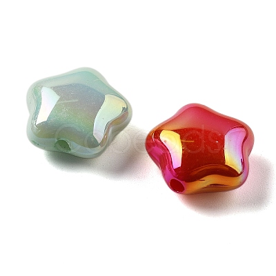 UV Plating Opaque Acrylic Beads PACR-Q005-06-1