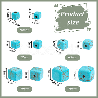 318Pcs Synthetic Turquoise Beads Strands G-PH0002-70-1