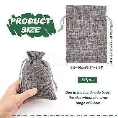 25Pcs Burlap Packaging Pouches Drawstring Bags ABAG-FP0001-02-1