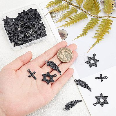 SUPERFINDINGS 48Pcs 3 Style Alloy Pendants FIND-FH0004-28-1