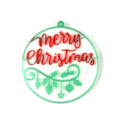 Christmas Ball with Word Pendant Silicone Molds DIY-K051-22-1