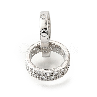 Brass Micro Pave Clear Cubic Zirconia Beads KK-V008-14B-P-1
