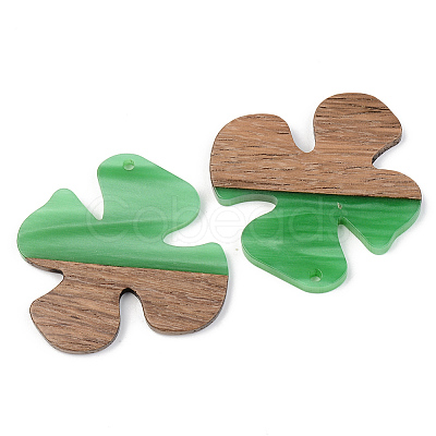 Opaque Resin & Walnut Wood Pendants RESI-S389-052A-C03-1