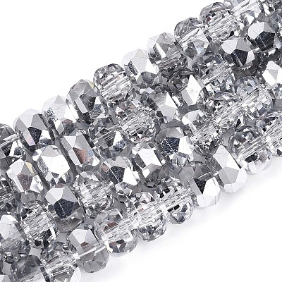 Electroplate Transparent Glass Beads Strands EGLA-N022-04A-C01-1