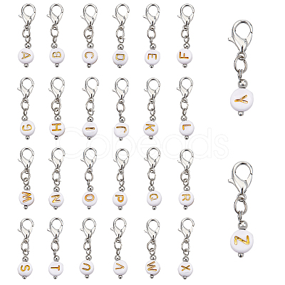 2 Sets Plating Acrylic Pendants Decoration HJEW-PH0001-59-1