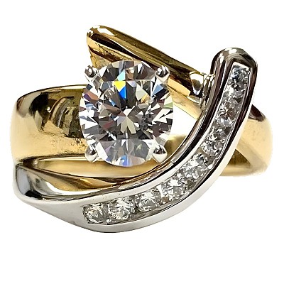 Brass Micro Pave Clear Cubic Zirconia Finger Rings FS-WG8456F-02-1