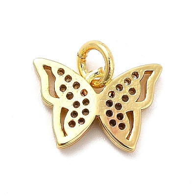 Rack Plating Brass Micro Pave Cubic Zirconia Charms KK-K270-35G-1