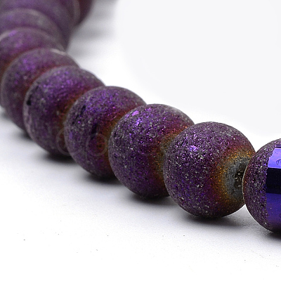 Electroplate Glass Bead Strands EGLA-S134-8mm-07-1