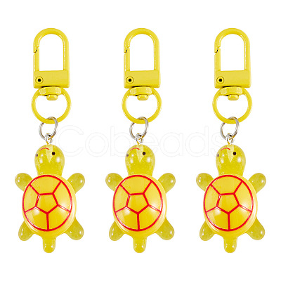 3Pcs Resin Tortoise Pendant Decorations HJEW-TA0001-39A-1
