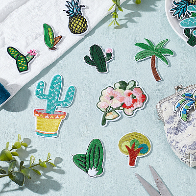 Tree Cactus Flower Embroidery Cloth Iron on/Sew on Patches PATC-MA0001-26-1