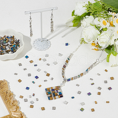 320Pcs 8 Styles Electroplate Glass Seed Beads SEED-WR0001-07-1