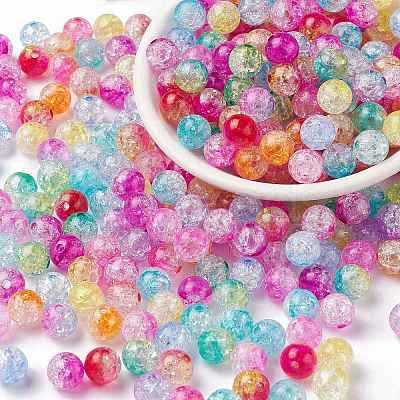 Transparent Crackle Acrylic Beads CACR-N002-M-1