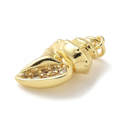 Brass Micro Pave Clear Cubic Zirconia Pendants KK-U046-02G-06-1