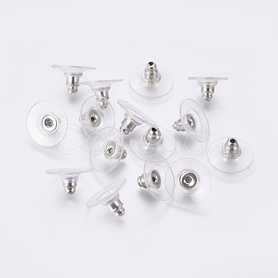 Brass Bullet Clutch Bullet Clutch Earring Backs with Pad KK-C3213-P-1