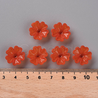Transparent Frosted Acrylic Bead Caps MACR-S371-04A-726-1