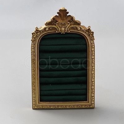 Photo Frame Resin Finger Ring Organizer Holder with Velvet Mat RDIS-WH0016-21-1