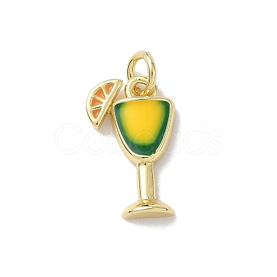 Brass Enamel Pendants KK-A273-11G-01-1