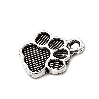 Dog Paw Prints Tibetan Style Alloy Pendant Enamel Settings TIBEP-R338-30AS-RS-1