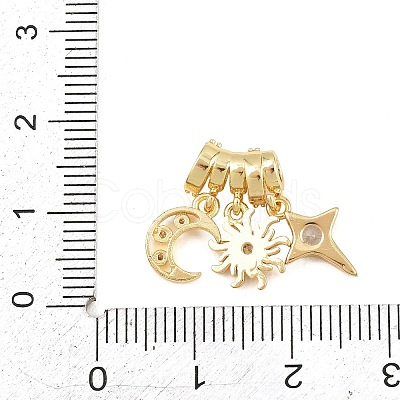 Brass Micro Pave Clear Cubic Zirconia Pendants KK-Z151-03G-01-1