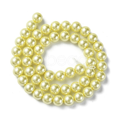 Eco-Friendly Dyed Glass Pearl Round Beads Strands HY-A002-8mm-RB012-1