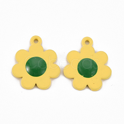 Spray Painted Alloy Enamel Pendants PALLOY-T075-128B-RS-1