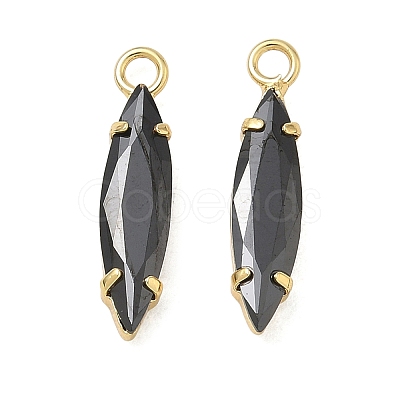 Brass Pave Black Cubic Zirconia Pendants CU-CBAD360-09G-02-1