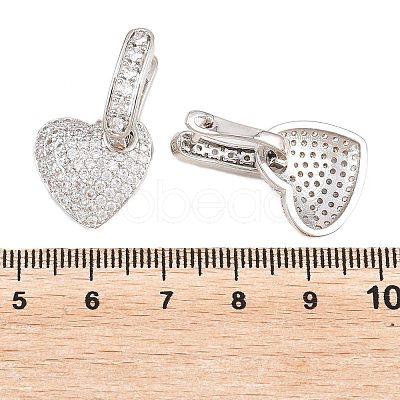 Brass Micro Pave Clear Cubic Zirconia Hoop Dangle Earrings EJEW-G471-30D-P-1