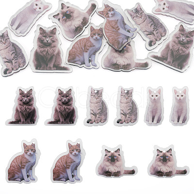10Pcs 5 Styles Printed Acrylic Pendants OACR-TA0004-13-1