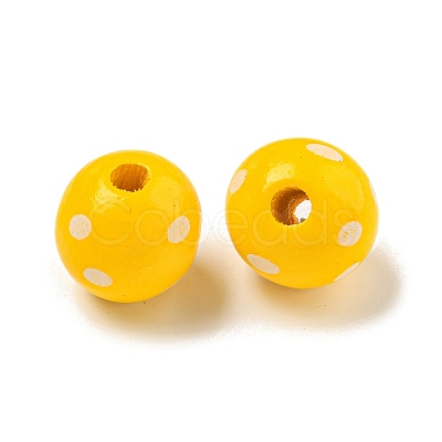 Printed Wood European Beads WOOD-G022-18K-1