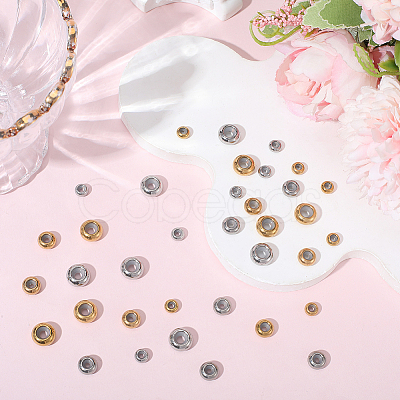 36Pcs 6 Styles 304 Stainless Steel Beads STAS-BBC0008-49-1