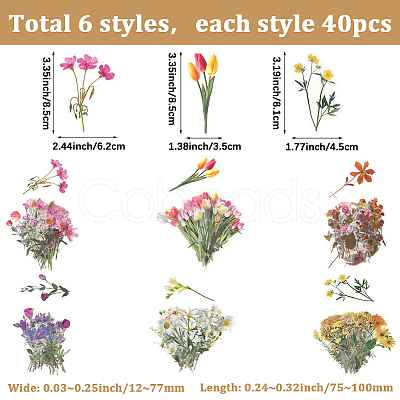 6Bags 6 Styles Waterproof PET Adhesive Waterproof Stickers Set DIY-SP0005-23-1