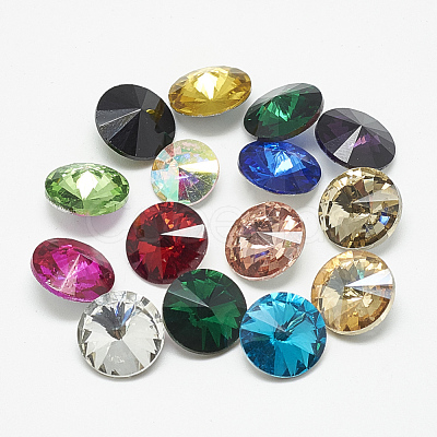 Pointed Back Glass Rhinestone Cabochons RGLA-T086-14mm-1
