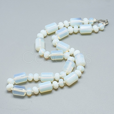 Opalite Beaded Necklaces NJEW-S392-14-1