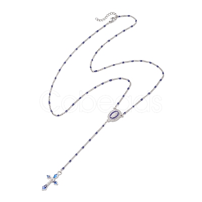 304 Stainless Steel Rosary Bead Necklaces NJEW-JN05775-1
