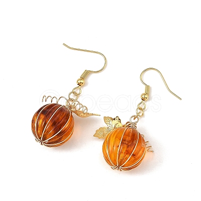 Transparent Acrylic 304 Stainless Steel Dangle Earrings EJEW-TA00828-1