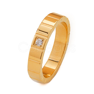 304 Stainless Steel & Cubic Zirconia Finger Rings FS-WG10832-05-1