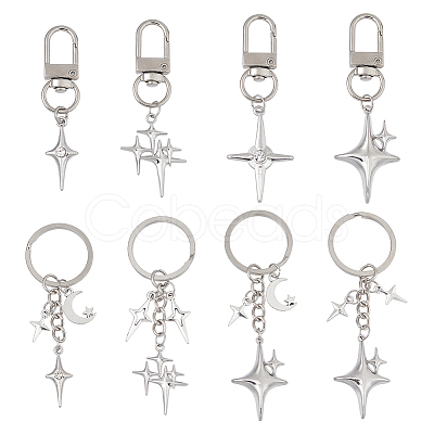 8Pcs Alloy Pendant Decoration and Keychains HJEW-DC00064-1